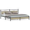 vidaXL Bed Frame Sonoma Oak Steel, Engineered wood Full Bed Frame