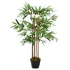 vidaXL Artificial Plant Green, Brown Real Bamboo, Polyester, Plastic, Iron