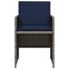 vidaXL Garden Chair Grey, Navy Blue PE rattan, powder-coated steel Medium