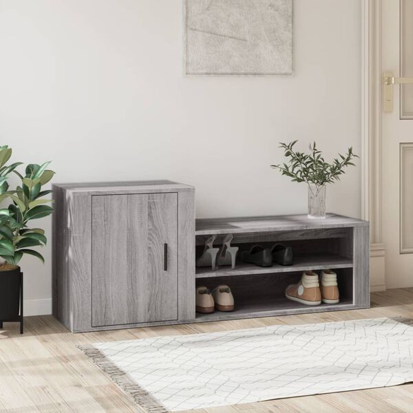 vidaXL Shoe Cabinet Grey Sonoma Engineered wood Medium Shoe Cabinet