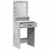 vidaXL Dressing Table Concrete Grey 19.69 x 16.14 x 53.15 in