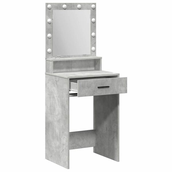 vidaXL Dressing Table Concrete Grey 19.69 x 16.14 x 53.15 in