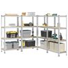 vidaXL 4-Layer Storage Shelves 4 pcs Silver Steel&Engineered Wood