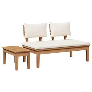 vidaXL Garden Bench 2 pcs Brown Solid Teak wood