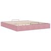 vidaXL Ottoman Bed Pink Velvet, Metal, Plywood, Engineered Wood Full