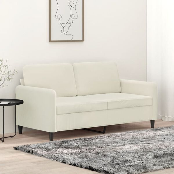 vidaXL 2-Seater Sofa Cream 55.1" Velvet
