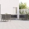 vidaXL 6 Piece Patio Lounge Set with Cushions Grey Poly Rattan