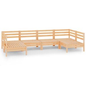 vidaXL Garden Lounge Set Natural Wood Solid pine wood Medium Modular