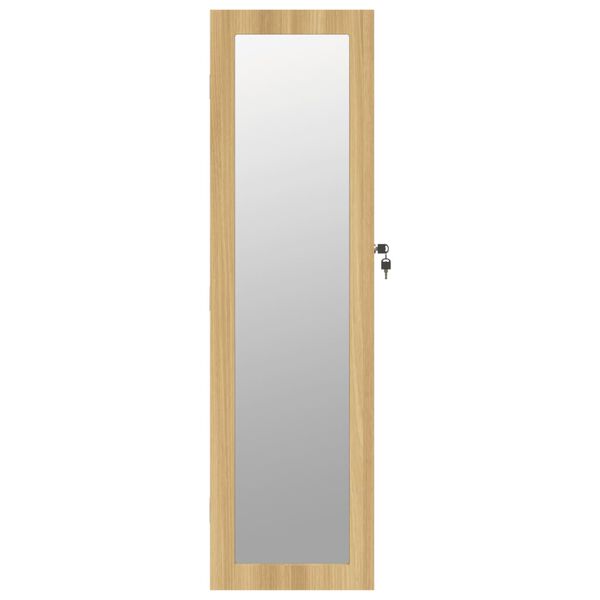 vidaXL Mirror Jewelry Cabinet Wall Mounted 11.8" x 3.3" x 41.7"