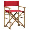 vidaXL Director's Chair Set of 2 Red Bamboo, Polyester Standard
