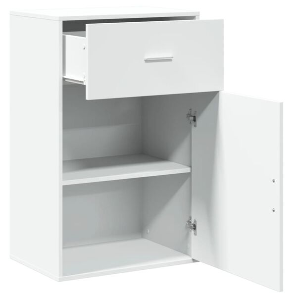 vidaXL Storage Cabinet White Engineered wood 22.2 x 15.4 x 35.4 in