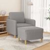 vidaXL Sofa Chair With Footstool Light Grey 100% Polyester Single Couch