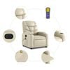 vidaXL Electric Stand Up Massage Recliner Chair Cream