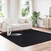 vidaXL Shaggy Rug Black Polyester 94.5 x 94.5 in Foldable Shaggy Rug