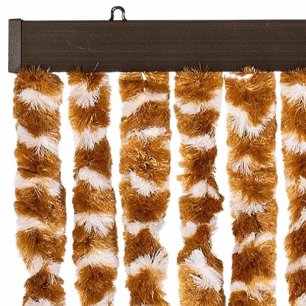 vidaXL Fly Curtain Ochre and White 35.4x78.7" Chenille