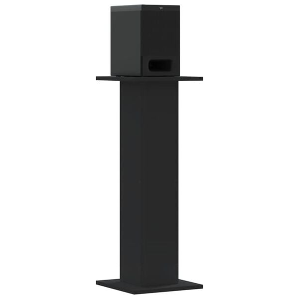 vidaXL Speaker Stands 2 pcs Black 11.8x11.8x31.5" Engineered Wood