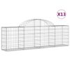 vidaXL Gabion Basket Set of 13 Silver Galvanized Steel
