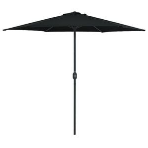 vidaXL Garden Parasol Black Aluminum, Steel, Polyester 106.3 x 96.9 inches