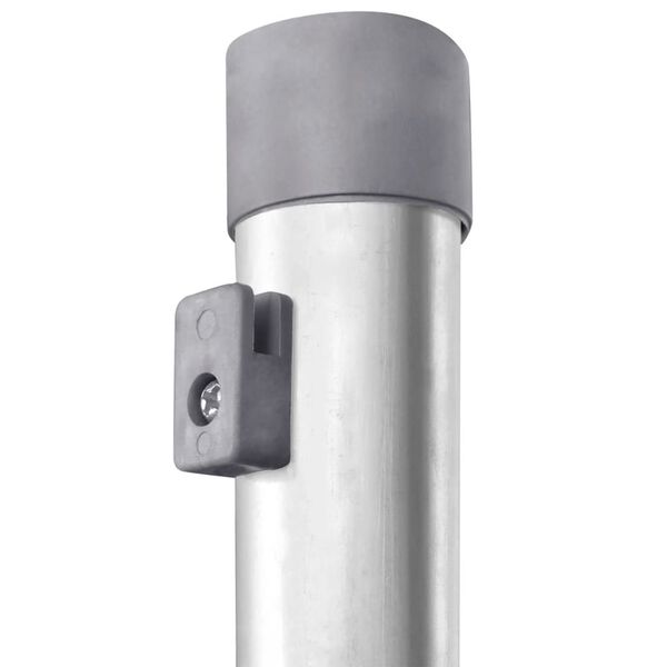 vidaXL Fence Posts 15 pcs Silver 47.2" Galvanized Steel