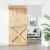 vidaXL Sliding Door with Hardware Set 37.4x82.7" Solid Wood Pine