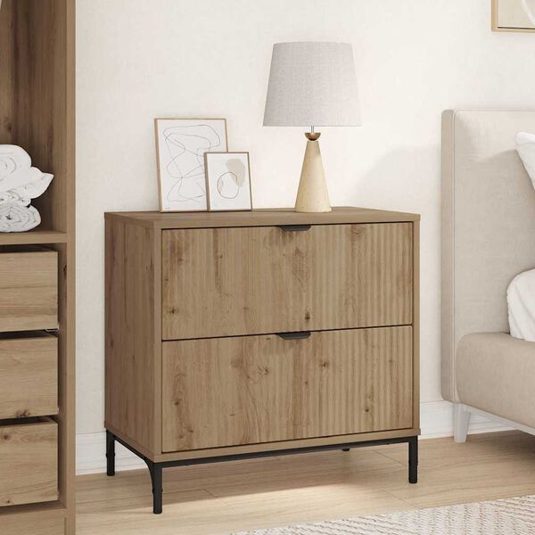 vidaXL Bedside Table artisan oak 63.5 x 36 x 61 cm Engineered wood