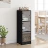 vidaXL Highboard Black Engineered wood, glass Compact Doors Highboard