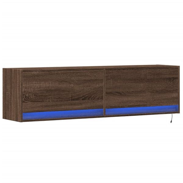 vidaXL TV Wall Cabinet Brown Oak Engineered Wood