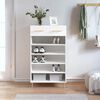 vidaXL Shoe Cabinet White Engineered wood and iron Medium Shoe Cabinet