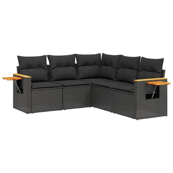 vidaXL Garden Sofa Set Black