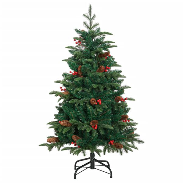 vidaXL Artificial Hinged Christmas Tree Green PVC, PE, Iron 4 ft