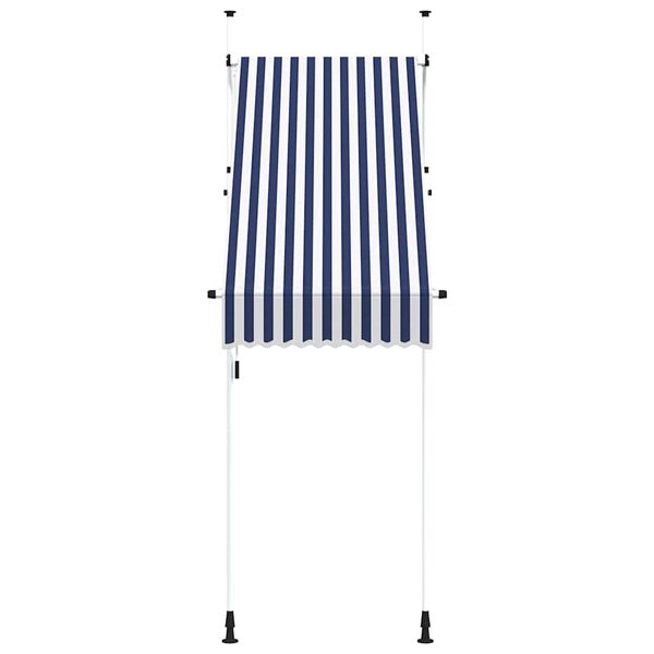 vidaXL Retractable Awning Blue and white stripes