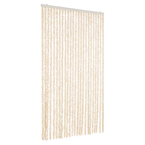 vidaXL Fly Curtain Beige and White 39.4x86.6" Chenille