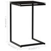 vidaXL Side Table Black Tempered Glass 15.7 x 15.7 x 23.6 in.