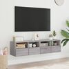 vidaXL TV Wall Cabinet Set of 2 Grey Sonoma Engineered wood Standard