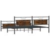 vidaXL Bed Frame Smoked Oak Steel, Engineered Wood Double Bed Bed Frame
