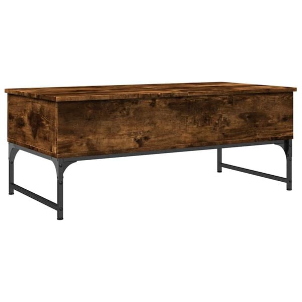 vidaXL Coffee Table Smoked Oak Engineered Wood and Metal