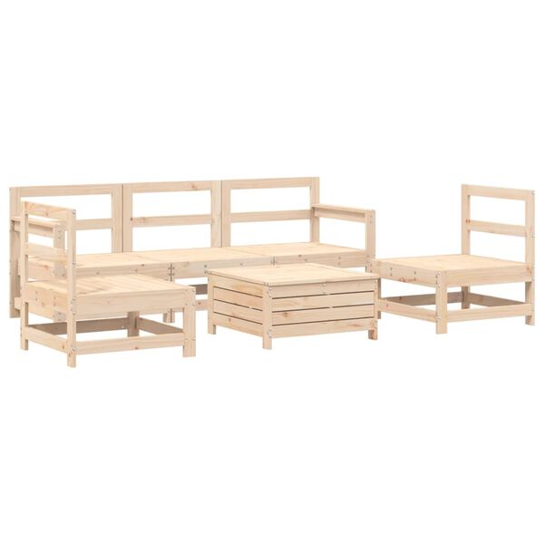vidaXL Garden Sofa Set Natural Pine Solid Pine Wood Medium Modular