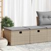 vidaXL Garden Sofa Set Beige Poly Rattan, Powder-Coated Steel Standard