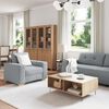 vidaXL Sofa 3 pcs Light Grey Linen-blend Fabric