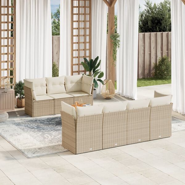 vidaXL Garden Sofa Set Beige