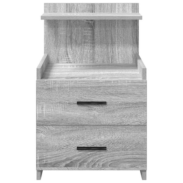 vidaXL Bedside Cabinet Set of 2 Grey Sonoma Engineered wood