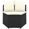 vidaXL 8 Piece Patio Sofa Set with Cushions Poly Rattan Black (4x310464)