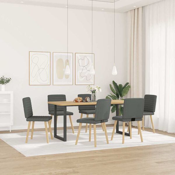 vidaXL Dining Chair Set of 6 Dark Grey
