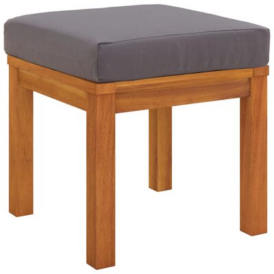 vidaXL Patio Stools with Cushions 2 pcs 15.7"x15.7"x16.5" Solid Wood Acacia