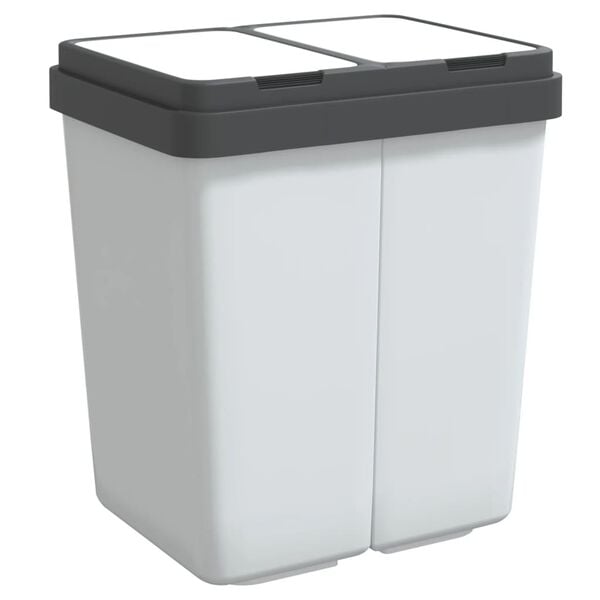 vidaXL Dual Bin White 2x6.6 gal