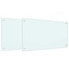 vidaXL Kitchen Backsplash 2 pcs White 35.43 x 19.69 in Tempered Glass