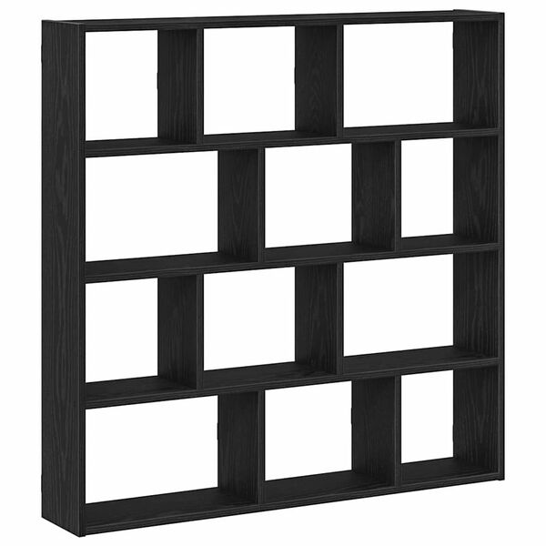 vidaXL Wall Cube Shelf Black Engineered wood Large Wall Cube Shelf