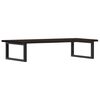 vidaXL Basin Shelf Dark Brown, Black Solid Oak Wood, Steel Medium