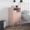 vidaXL Bedside Cabinet Pink Steel Compact Bedside Cabinet Rectangular