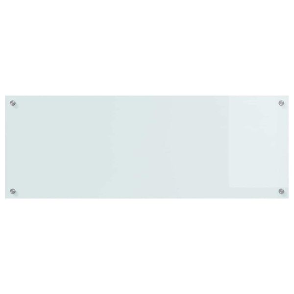 vidaXL Kitchen Backsplash White 43.31 x 15.75 x 0.24 in Tempered Glass